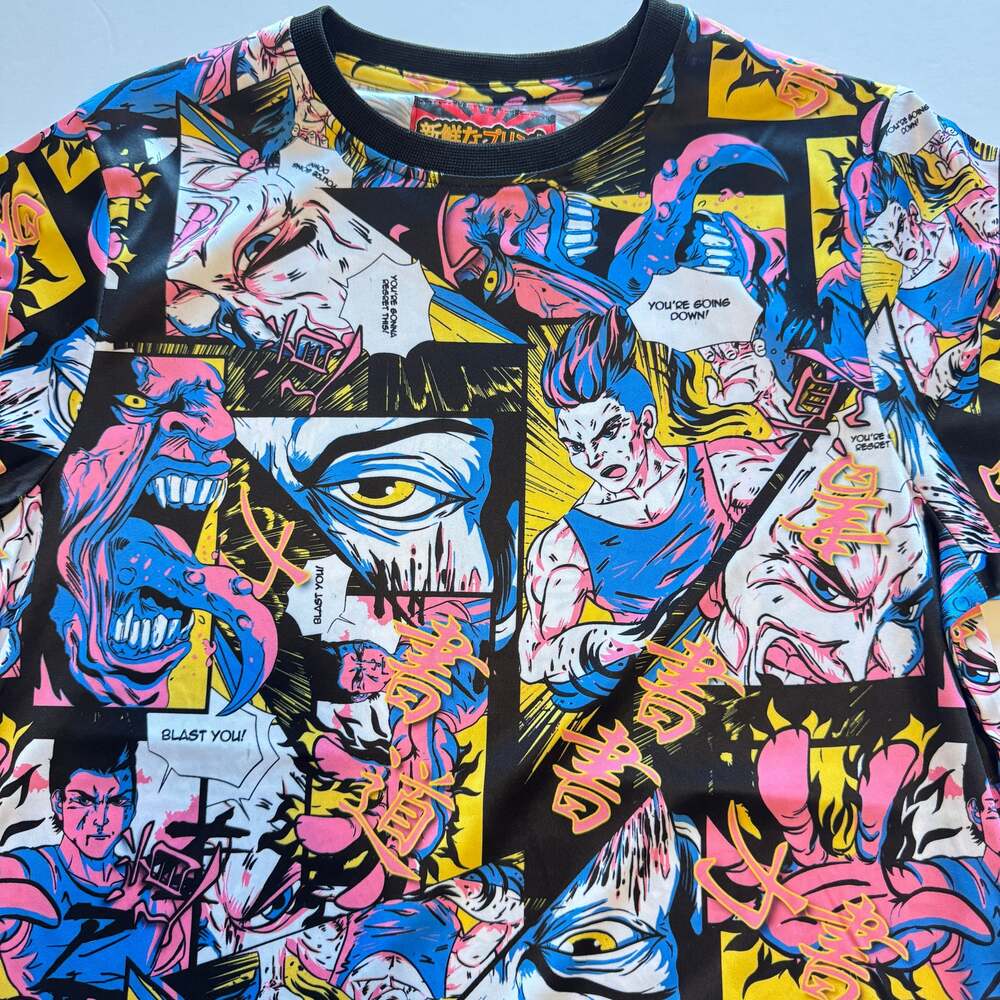 Anime All Over Print S T-Shirt Fresh Prints Of Tokyo Drill Clothing Co Men's